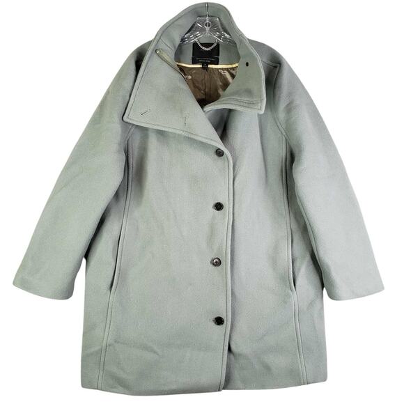 J Crew Nello Gori Stadium Cloth Coat Women’s Size 14 Soft Green Cocoon Jacket - Picture 3 of 10
